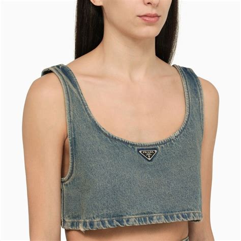 prada top women|prada denim top.